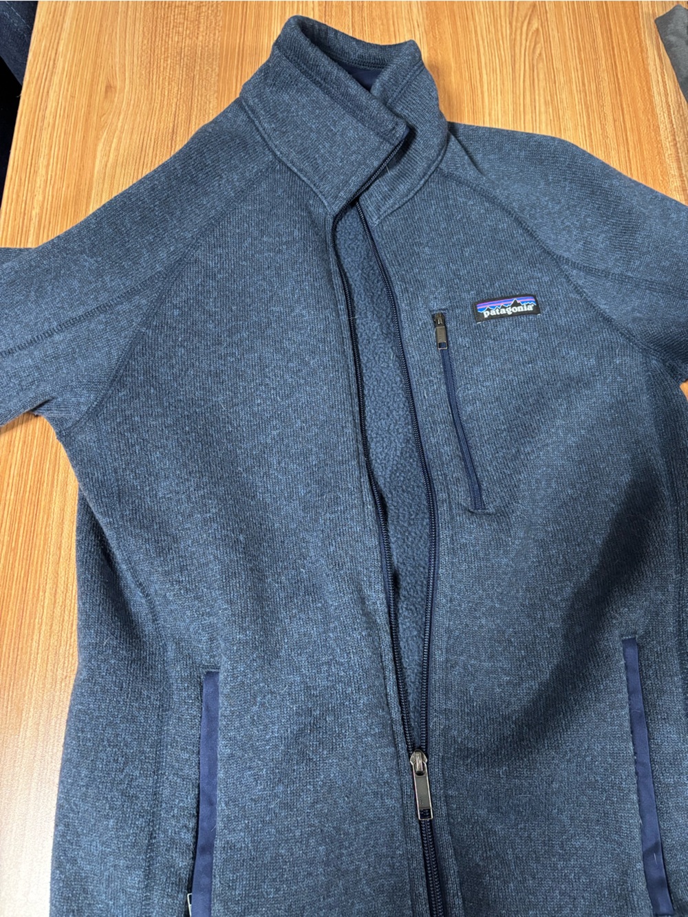 Patagonia Men's Heather Navy Full-Zip Sweater Hoodie